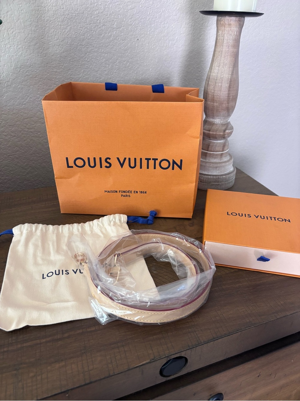 Louis Vuitton Women’s Leather Strap in Beige